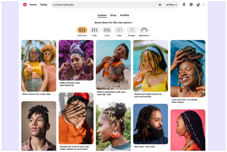 Pinterest launches ‘inclusive beauty search’ for hair types