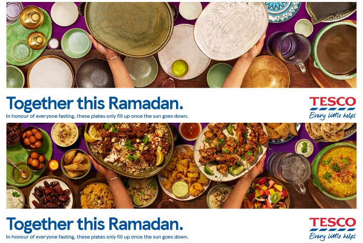 Tesco’s Ramadan outdoor ad changes with the sunset