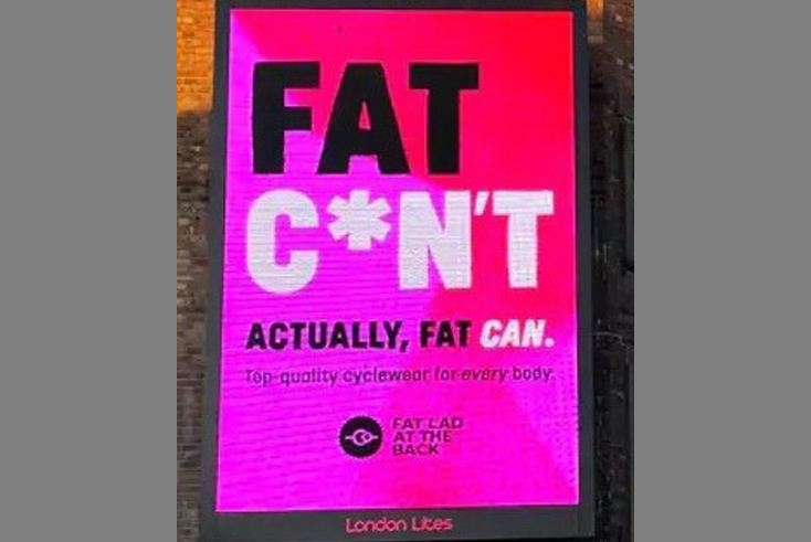 ‘Fat c-n’t’ billboard banned