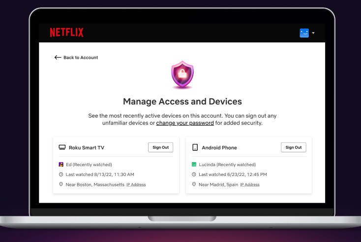 Netflix adds feature to allow users to kick devices off their accounts