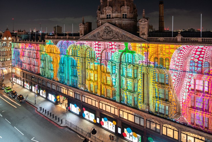 Harrods façade taken over by Louis Vuitton as part of OOH campaign
