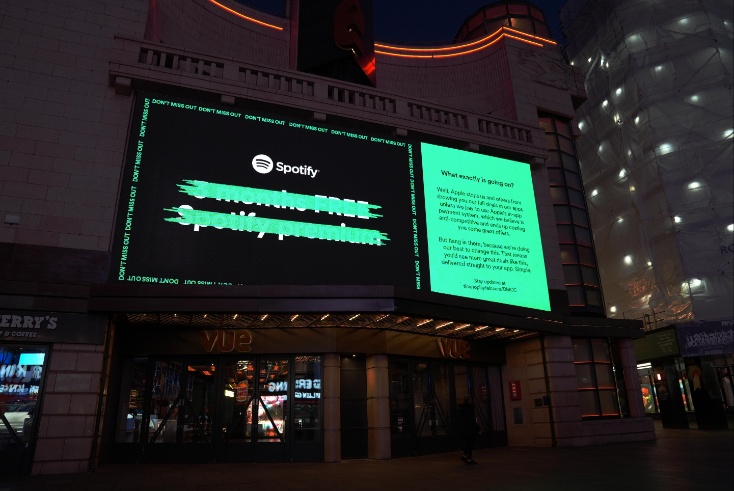 Spotify takes aim at Apple with OOH campaign