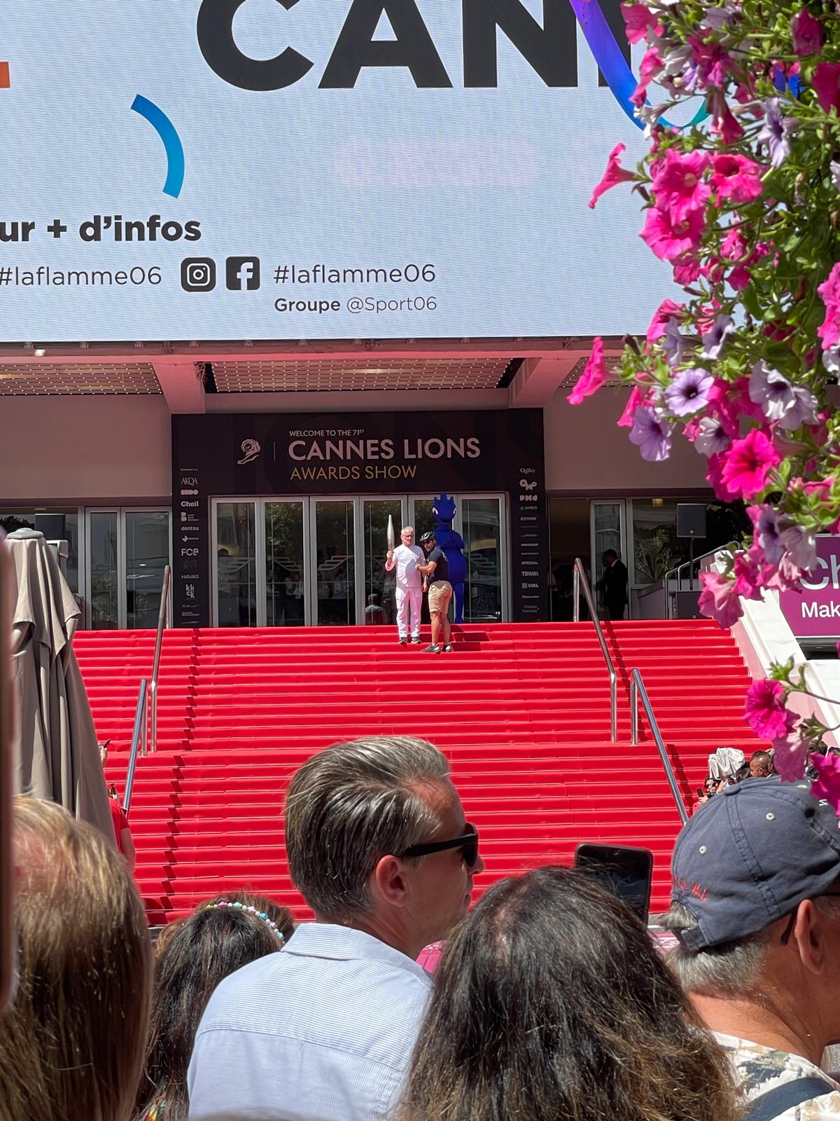 Olympic Torch at the Palais in Cannes. Credit Jack Benjamin