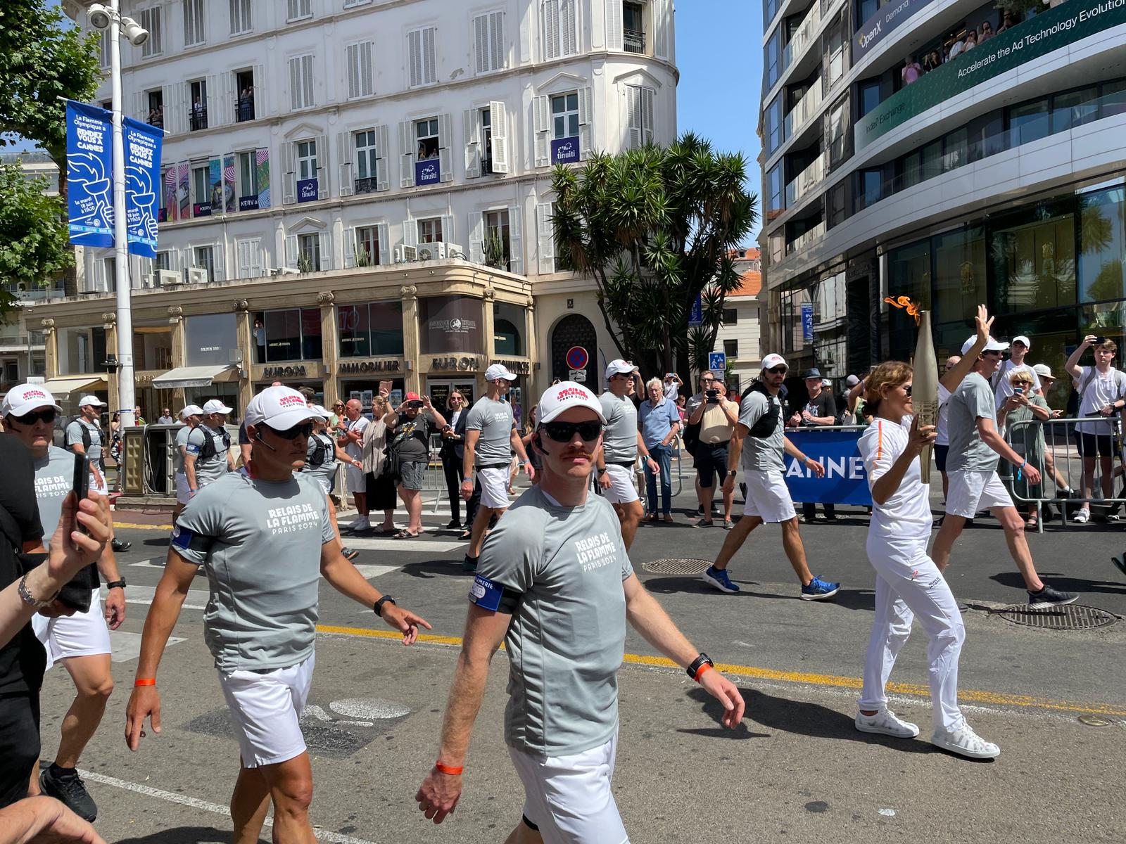 Olympic Torch on Promenade in Cannes. Credit Jack Benjamin